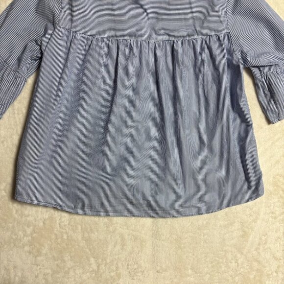 Scotch and Soda Womens Button‎ Down Blouse Size M Nautical Blue Striped Sailor - Picture 12 of 14